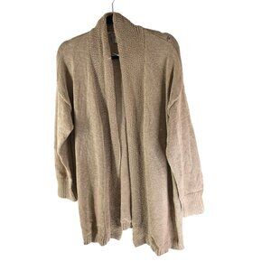 Chicos Womens Open Front Cardigan Sweater Beige Size L (Chicos size 2)